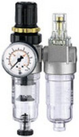 Wartungseinheit, 2teilig, PC-Behälter, Manometer